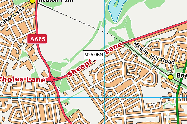 M25 0BN map - OS VectorMap District (Ordnance Survey)