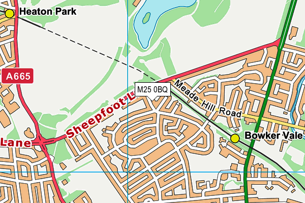 M25 0BQ map - OS VectorMap District (Ordnance Survey)