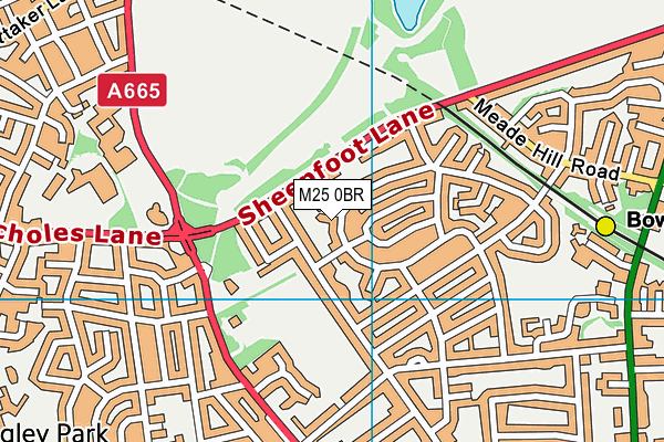 M25 0BR map - OS VectorMap District (Ordnance Survey)