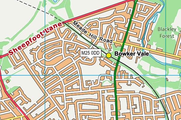 M25 0DD map - OS VectorMap District (Ordnance Survey)