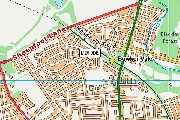 M25 0DE map - OS VectorMap District (Ordnance Survey)
