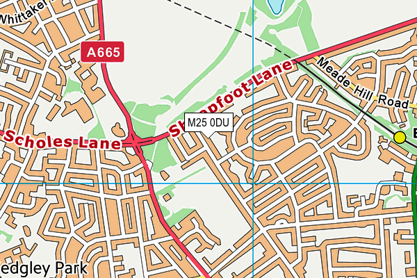M25 0DU map - OS VectorMap District (Ordnance Survey)