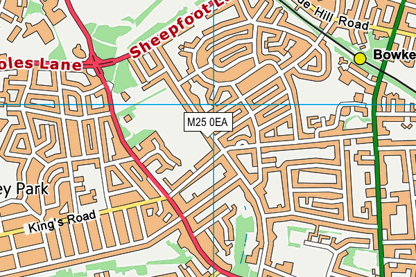 M25 0EA map - OS VectorMap District (Ordnance Survey)