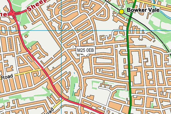 M25 0EB map - OS VectorMap District (Ordnance Survey)