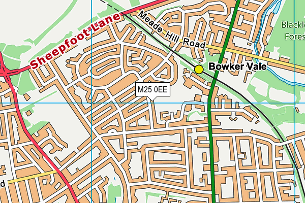 M25 0EE map - OS VectorMap District (Ordnance Survey)