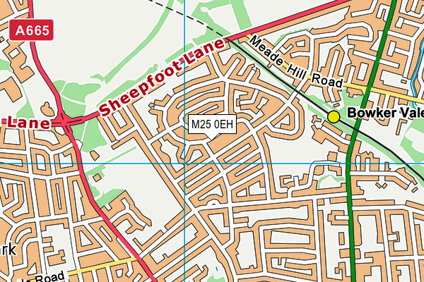 M25 0EH map - OS VectorMap District (Ordnance Survey)