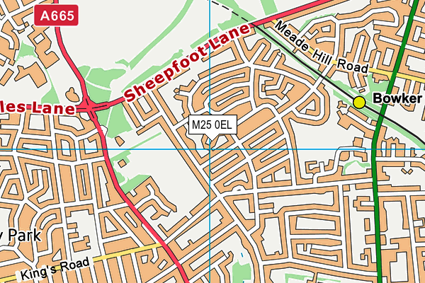 M25 0EL map - OS VectorMap District (Ordnance Survey)