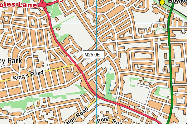 M25 0ET map - OS VectorMap District (Ordnance Survey)