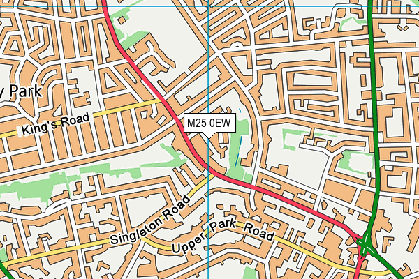 M25 0EW map - OS VectorMap District (Ordnance Survey)