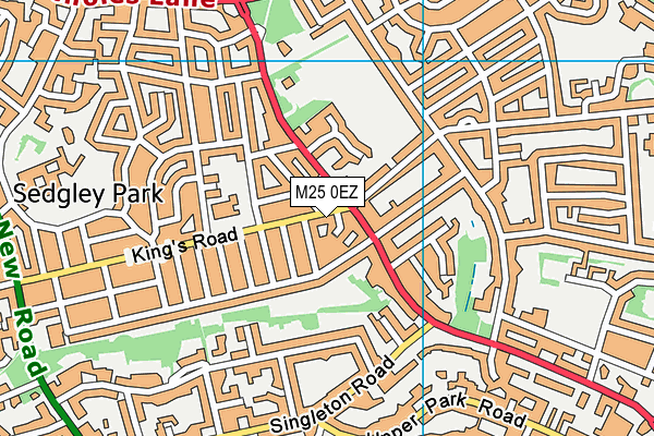 M25 0EZ map - OS VectorMap District (Ordnance Survey)