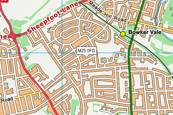 M25 0FD map - OS VectorMap District (Ordnance Survey)