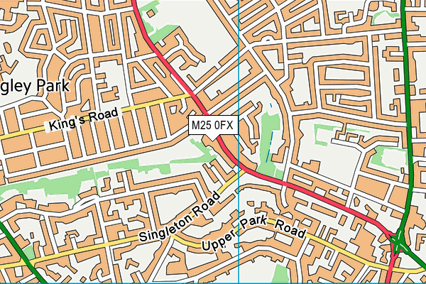 M25 0FX map - OS VectorMap District (Ordnance Survey)