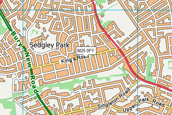 M25 0FY map - OS VectorMap District (Ordnance Survey)