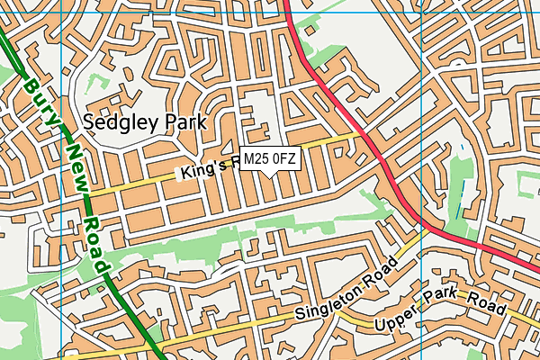 M25 0FZ map - OS VectorMap District (Ordnance Survey)