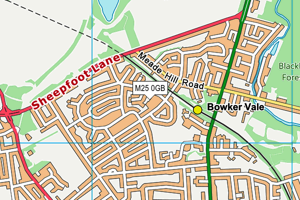 M25 0GB map - OS VectorMap District (Ordnance Survey)