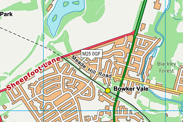 M25 0GF map - OS VectorMap District (Ordnance Survey)