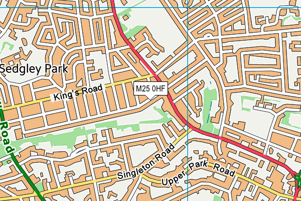 M25 0HF map - OS VectorMap District (Ordnance Survey)