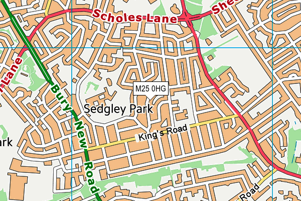 M25 0HG map - OS VectorMap District (Ordnance Survey)