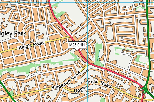 M25 0HH map - OS VectorMap District (Ordnance Survey)