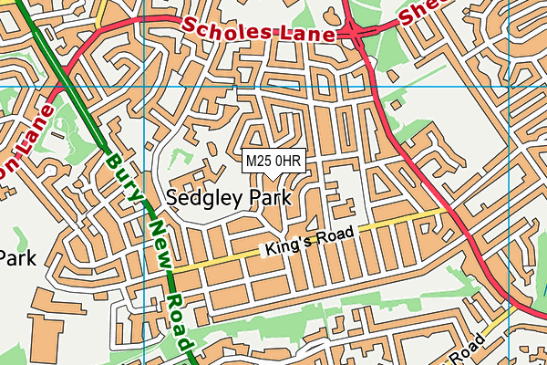 M25 0HR map - OS VectorMap District (Ordnance Survey)