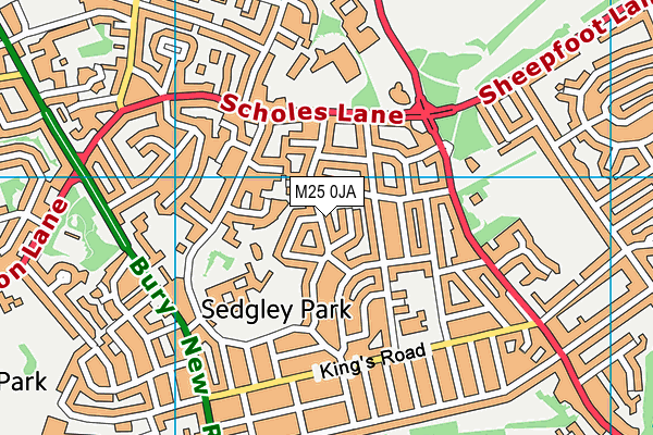 M25 0JA map - OS VectorMap District (Ordnance Survey)