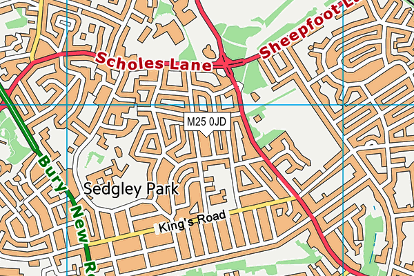 M25 0JD map - OS VectorMap District (Ordnance Survey)