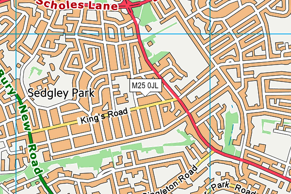 M25 0JL map - OS VectorMap District (Ordnance Survey)