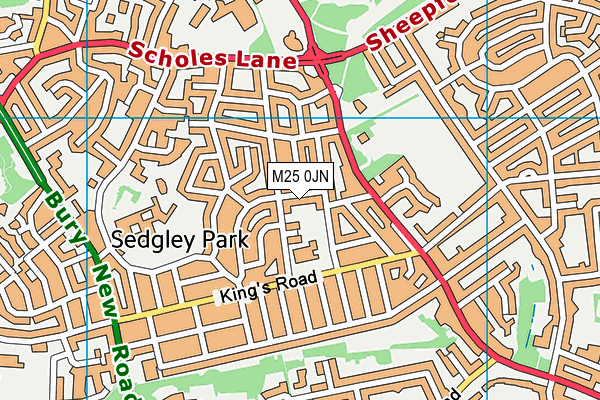 M25 0JN map - OS VectorMap District (Ordnance Survey)