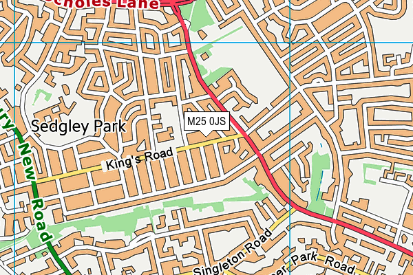 M25 0JS map - OS VectorMap District (Ordnance Survey)