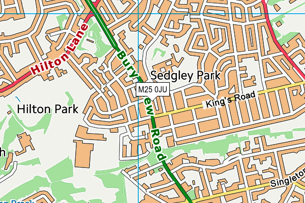 M25 0JU map - OS VectorMap District (Ordnance Survey)