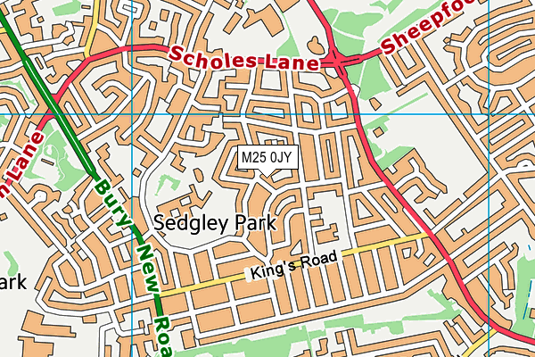 M25 0JY map - OS VectorMap District (Ordnance Survey)