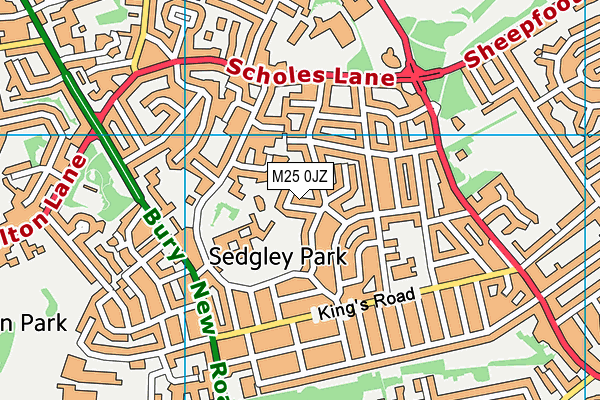 M25 0JZ map - OS VectorMap District (Ordnance Survey)