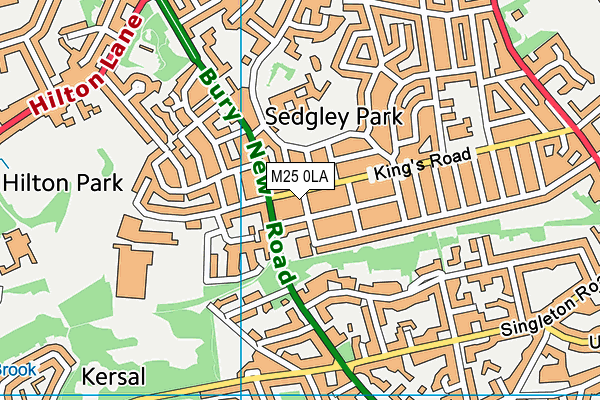 M25 0LA map - OS VectorMap District (Ordnance Survey)