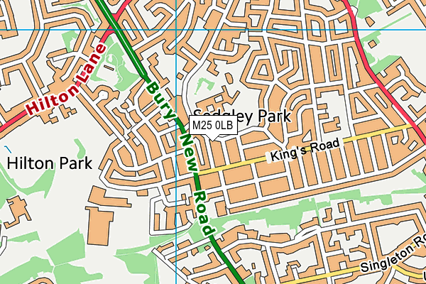 M25 0LB map - OS VectorMap District (Ordnance Survey)