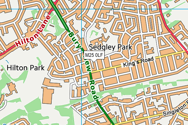 M25 0LF map - OS VectorMap District (Ordnance Survey)