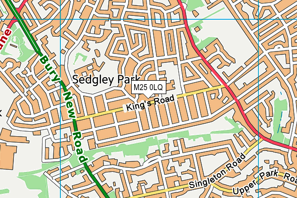 M25 0LQ map - OS VectorMap District (Ordnance Survey)