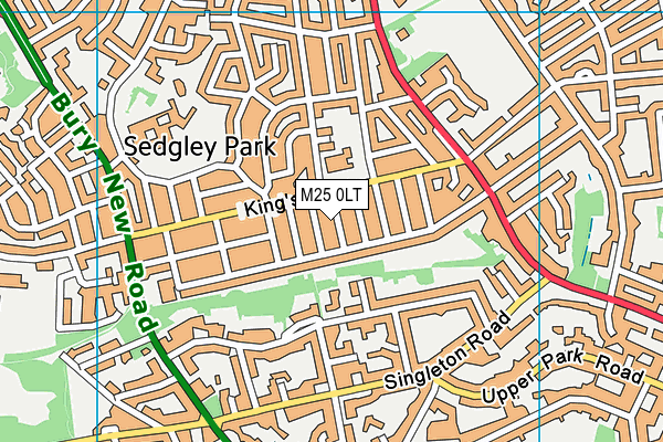 M25 0LT map - OS VectorMap District (Ordnance Survey)