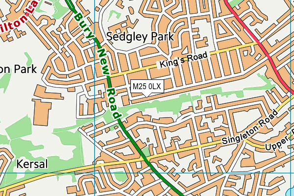 M25 0LX map - OS VectorMap District (Ordnance Survey)