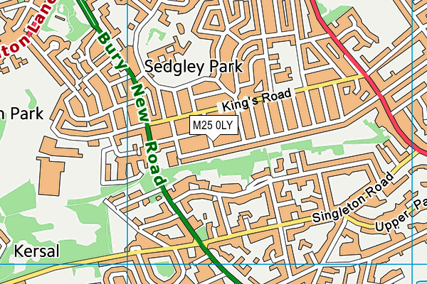 M25 0LY map - OS VectorMap District (Ordnance Survey)