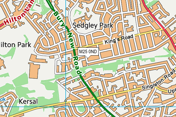 M25 0ND map - OS VectorMap District (Ordnance Survey)