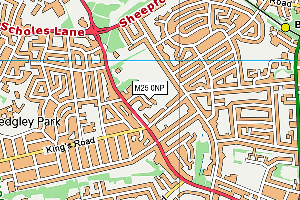 M25 0NP map - OS VectorMap District (Ordnance Survey)