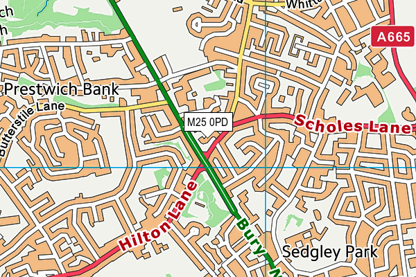 M25 0PD map - OS VectorMap District (Ordnance Survey)