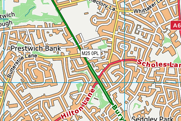 M25 0PL map - OS VectorMap District (Ordnance Survey)