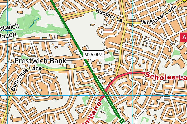 M25 0PZ map - OS VectorMap District (Ordnance Survey)