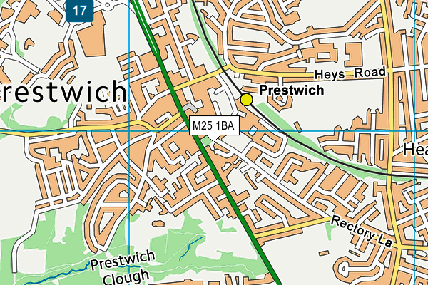 M25 1BA map - OS VectorMap District (Ordnance Survey)