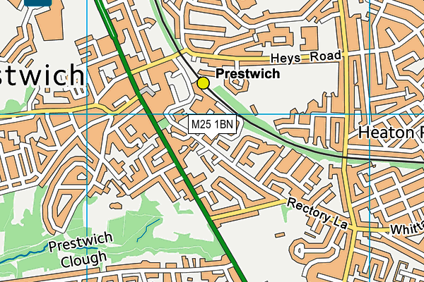 M25 1BN map - OS VectorMap District (Ordnance Survey)