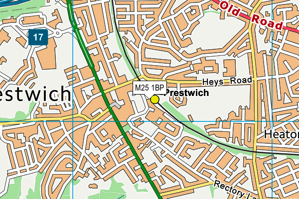 St Mary's Church of England Aided Primary School, Prestwich map (M25 1BP) - OS VectorMap District (Ordnance Survey)