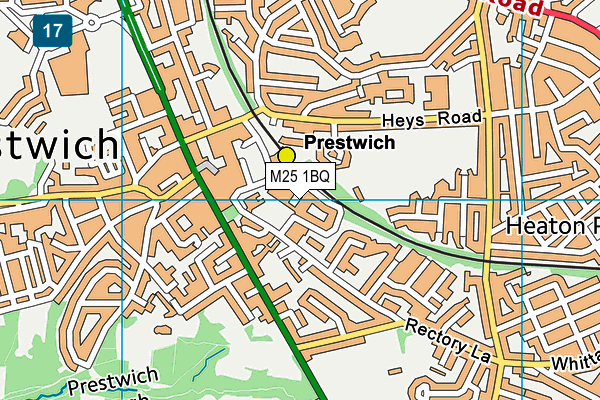 M25 1BQ map - OS VectorMap District (Ordnance Survey)