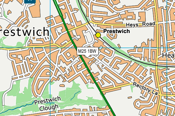 M25 1BW map - OS VectorMap District (Ordnance Survey)