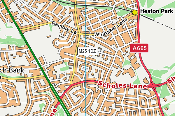 M25 1DZ map - OS VectorMap District (Ordnance Survey)